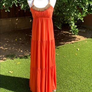Beautiful orange maxi dress